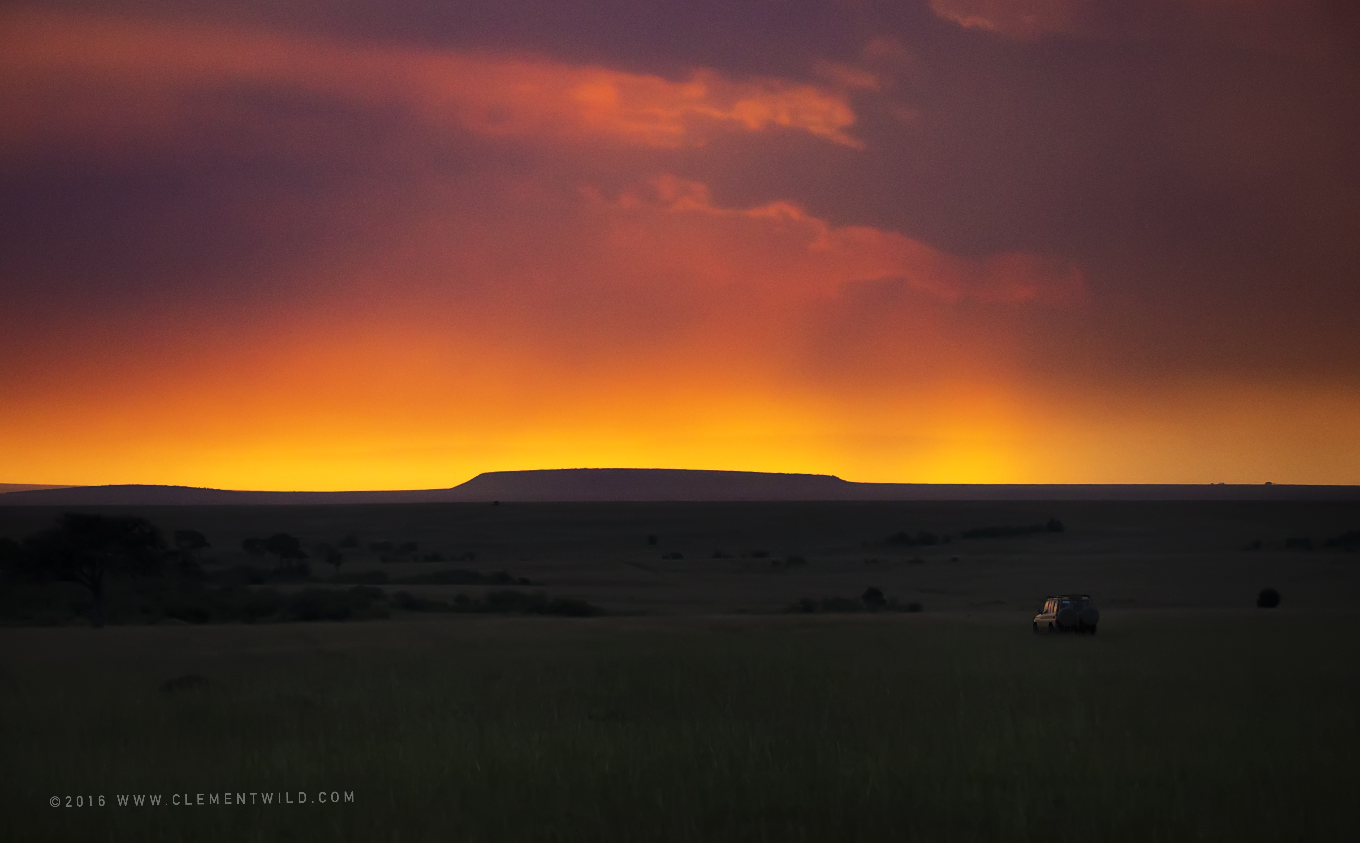 Sunset drive home after a great day of ClementWild PhotoSafari